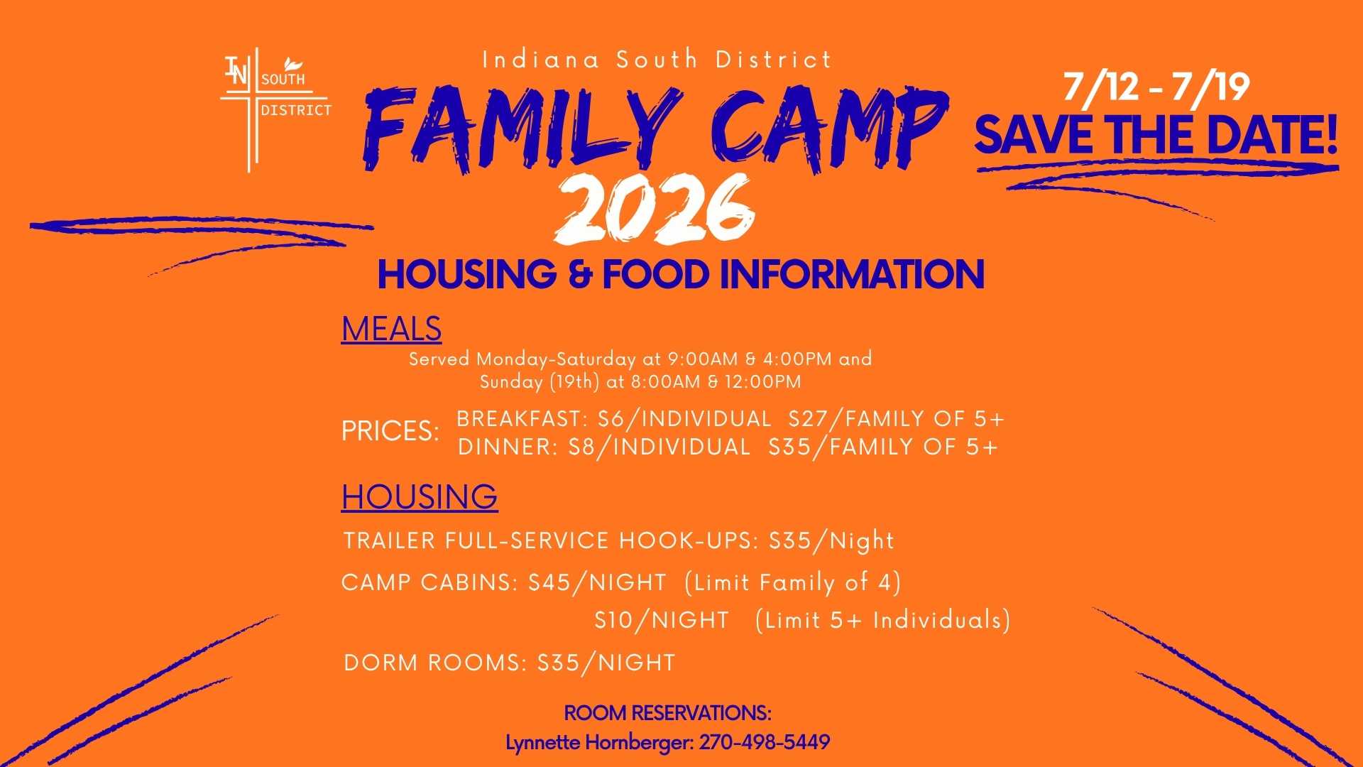 Family Camp 2026 Pricing Save the Date Flyer